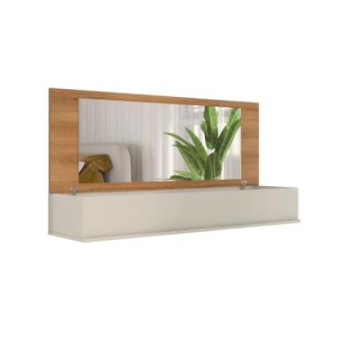 Imagem de Penteadeira Suspensa Pequena com Espelho 70cm – Console Camarim de Parede com Cores Variadas(Off/Nature)