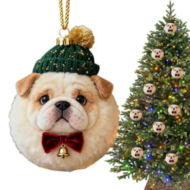 Imagem de Enfeites de árvore de Natal para cães | Decoração de festa de acrílico 2D | Ornamento de Natal para filhotes de cachorro | para parede interna, janela, , porta da frente ao ar livre
