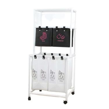 Imagem de Ioensy Cesto de roupa suja com rodas, carrinho de armazenamento para roupa suja, cesto de roupa suja portátil com rodinhas, cesto de roupa suja para, L