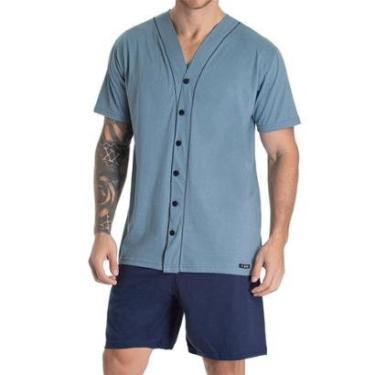 Imagem de Pijama Masculino Curto Aberto Toque Slepwear Azul 09.02.012-Masculino