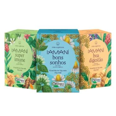 Imagem de Kit 3 Iamaní Chá Orgânico Imune Boa Digestão Bons Sonhos