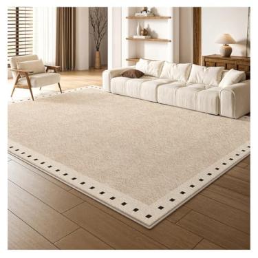 Imagem de SPXMQSS Tapetes de área para sala de estar, lavável, antiderrapante, antiderrapante, tapete de piso interno resistente a manchas para quarto, sala de jantar, escritório em casa, 240 x 340 cm