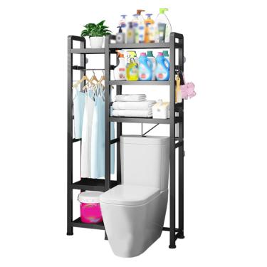 Imagem de SPXMQSS Unidade de armazenamento sobre vaso sanitário, unidade de armazenamento escalável sobre máquina de lavar, prateleira de armazenamento de banheiro, prateleira aberta para vaso sanitário
