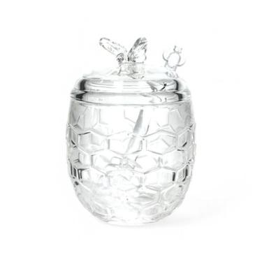 Imagem de  Meleira Bee De Vidro Com Tampa E Colher Transparente 230ml   - Hauskr