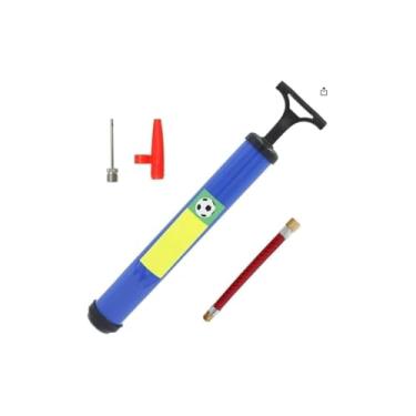 Imagem de Bomba de Ar Manual com Bico Fino e Grosso, Metal e Plástico, 31cm x 3.5cm, com Suporte para Quadro, Inclui Mangueira e Bicos, para Bicicleta, Moto, Boias e Bolas