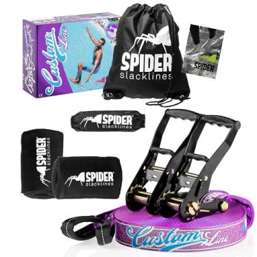 Imagem de Spider Slackline s - Kit Slackline personalizado para slackliners experientes ou pela primeira vez com equilíbrio - Conjunto completo de tiras de comprimento de 30 m com catracas 2X