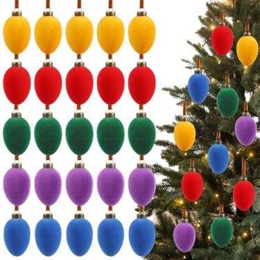 Imagem de Hollowfly 15 peças de bolas de veludo de Natal a granel C9 flocadas enfeites de bola de árvore de Natal de plástico inquebrável ornamentos decorativos para pendurar para decoração de festa de árvore