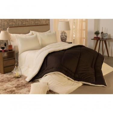 Imagem de Edredom Coberdrom Queen Size Dupla Face Marrom