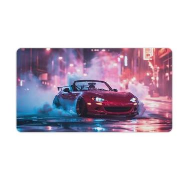 Imagem de FoRes Tapete de mouse JDM grande para jogos modificado JDM carro Mx5 tarde da noite esgotamento tapete de mesa antiderrapante base de borracha para laptop acessórios de computador suprimentos bloco de