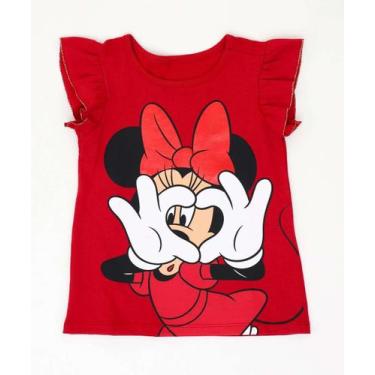 Imagem de Blusa Infantil Estampa Babado Minnie Disney Tam 1 a 3-74190, Vermelho,