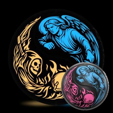 Imagem de Kuangmi Bola de basquete Angels & Demons, bola de basquete que brilha no escuro, Streetball brilhante luminosa, tamanho oficial 7 (75 cm), feita para jogos internos e externos