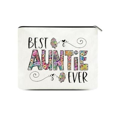 Imagem de Bolsa de maquiagem para tia, presente de aniversário e Natal para tia, presente de aposentadoria para mulheres, bolsas de cosméticos para tia, bolsa de higiene pessoal de viagem com zíper