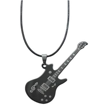 Imagem de coadipress Colar de palheta de guitarra para homens e mulheres, colar personalizado com pingente de guitarra rock, para amantes de música, hip hop, motociclista, formatura, festa, joias modernas