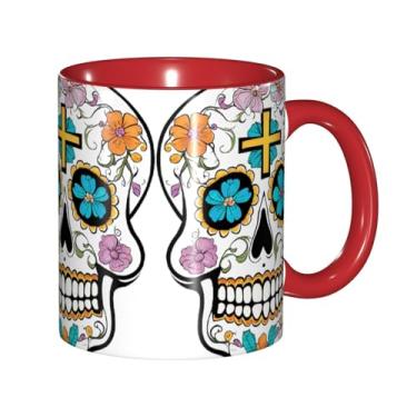 Imagem de Zeraoke Caneca de café criativa com estampa de caveira, personalizada, presente para família, tamanho de 325 ml, unissex