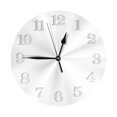 Imagem de ZERAOKE Número do relógio - Relógio de parede redondo moderno - silencioso sem tique-taque operado por bateria, decoração de mesa ou parede para sala de estar, quarto, escritório.