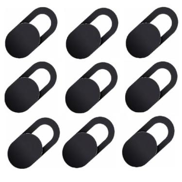 Imagem de Capa para webcam, capas de câmera web ultrafina de 0,1 cm para laptop, computador, smartphone, Mac, iMac MacBook, capa bloqueadora deslizante protege sua privacidade e segurança (9 x preto)