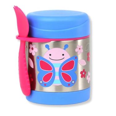 Imagem de Skip Hop Zoo Borboleta Pote Termico Infantil Aco Inoxidavel Com Talher 325ml Multicolorido
