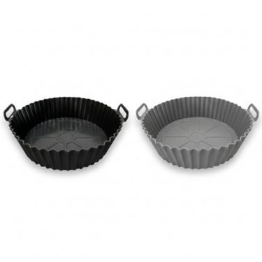 Imagem de - Forma de Silicone para Air Fryer Redonda 20cm – Cesto Antiaderente Reutilizável com Alças