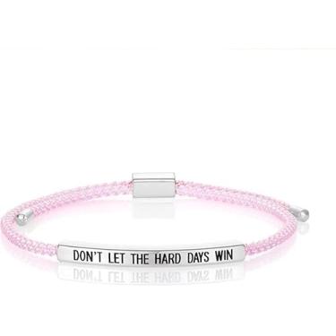 Imagem de COLORFUL BLING Pulseira de tubo de aço inoxidável trançada ajustável feita à mão Dont Let The Hard Days Win Presentes inspiradores, 1, Resina, Sem Pedra Preciosa