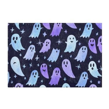 Imagem de Burbuja Cute Boo Tapete de Banheiro, Extra Macio Absorvente Tapete de Banheiro com Base Antiderrapante para Banheiro, Banheira, Chuveiro, 41 x 61 cm