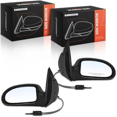 Imagem de A-Premium Par (2) Espelho retrovisor manual do lado do motorista e do passageiro - Compatível com Ford Focus 2000 2001 2002 - Espelho retrovisor externo preto não aquecido, não dobrável - Substituição