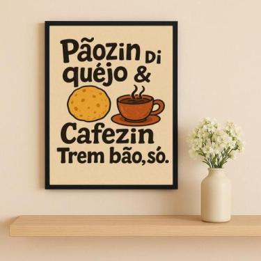 Imagem de Quadro Mineirês - Pão De Queijo 45X34Cm Mold Preta Vidro - Quadros On-