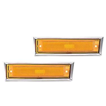 Imagem de PIT66 Lâmpada de pisca-pisca de seta com luz de marcador lateral de para-lama âmbar compatível com Chevy/1987-1991 Chevy/1981-1991 substituição para GMC 915558 GM2551107#915557 GM2550115 lado