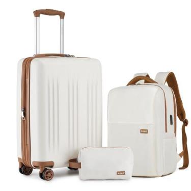 Imagem de Set de Equipaje Kono 3 Piezas Carry-On 20" con Cerradura TSA Color Cre