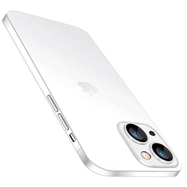 Imagem de Purluct Capa fina compatível com iPhone 13, capa traseira fina com acabamento fosco [anti-impressões digitais e não amarela] Capa ultra protetora com proteção para câmera masculina de 6,1 polegadas