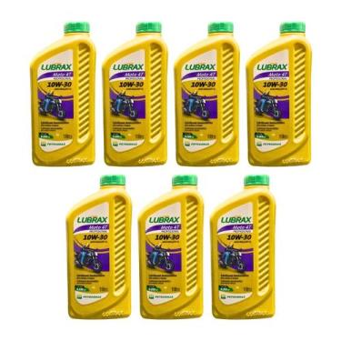 Imagem de Kit 7 Litros Oleo Moto 4T Lubrax 10W30 API SL JASO MA2