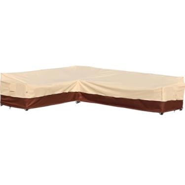 Imagem de Westblue Capa seccional para uso externo – Capas para móveis de pátio à prova d'água Rip-Stop Anti-UV 600D capa de sofá resistente para sofá com 3 saídas de ar (Em forma de L virado para a esquerda
