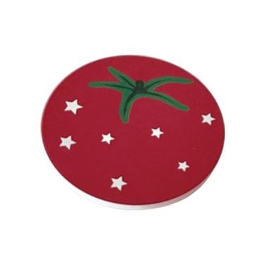 Imagem de Ｂｅｓｇａ Porta-copos, Porta-copos para Café, Térmico, Antiderrapante, Absorvente, Criativo, para Mesa, Sala de Jantar, área Externa, em Forma de Tomate, Tamanho real
