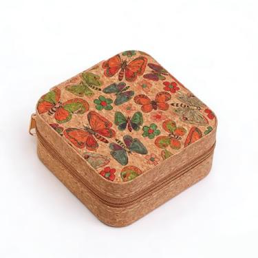 Imagem de Caixa organizadora de joias de viagem pequena com estampa retrô, mini armazenamento de couro PU portátil para anéis, brincos, colares, pulseiras, presente para mulheres (2)