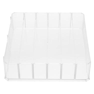 Imagem de Unomor Bandeja de gaveta organizadora de dinheiro de acrílico com 6 compartimentos para envelopes de dinheiro, caixa de mesa, bandeja transparente para armazenamento de dinheiro