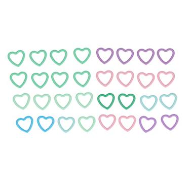 Imagem de CUOFYUNL 40 PCS Marcadores de ponto em forma de coração Marcadores de ponto de crochê de metal para acessórios de tricô DIY