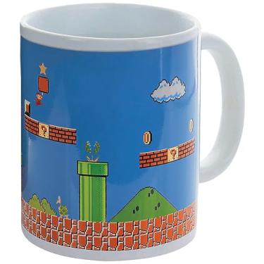 Imagem de Fun Express Caneca de cerâmica Super Mario Heat Change - 283 g (1 peça) - Design que muda de cor preta a azul - Presente perfeito para amantes de videogame ou uso diário
