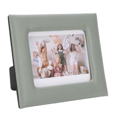 Imagem de GOWENIC Porta-retratos Instantâneos de Mesa de Couro PU Amplo para Sala de Estar, Fácil Acesso a Fotos, Ideal para Reuniões de Família, 6,1 X 5,12 X 3,54 pol. (Verde)