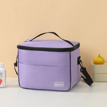 Imagem de Bolsa térmica de alumínio espesso para piquenique | Bolsa térmica de ombro único extragrande e alta, bolsa de refeição para manter o frescor em várias cenas para viagens e atividades ao ar livre 318-4