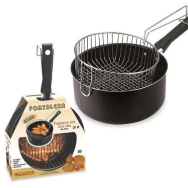 Imagem de Panela Aluminio Especial P/fritar Torresmo Panceta Batata Cor Preto