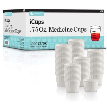 Imagem de TenderGentle Copos de papel para medicamentos, 2,126 g - Caixa com 5000 copos de suflê descartáveis para distribuição de medicamentos, pílulas e líquidos - amostras para ketchup e condimentos