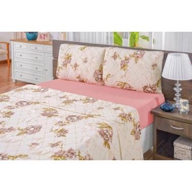 Imagem de Jogo De Cama Malha Casal Quality 04 Peças - Estampa Rosê - Bia Enxovai