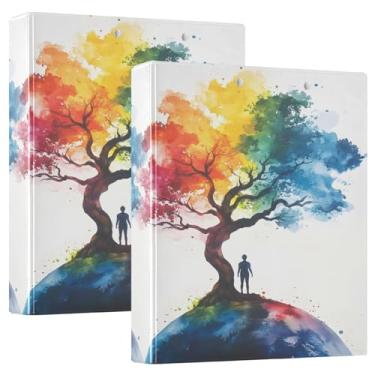 Imagem de Pasta estética Person Earth Tree pacote com 2 fichários com prancheta com bolsos 27 x 31,5 cm