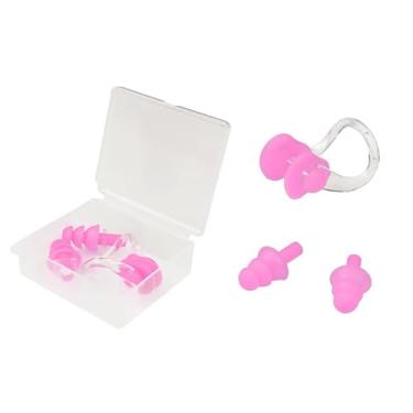 Imagem de Protetor Tampão Nasal e Auricular Nose Clip para Natação Silicone Leve e Fácil de Transportar Adequado para a Praia e Piscina(2,Rosa)