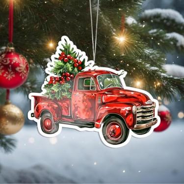 Imagem de Enfeites de Natal, árvore de cristal, enfeites de árvore de Natal feitos à mão, decoração de carro e casa - presentes de Natal, decoração de artesanato em acrílico, ideias de troca de presentes para