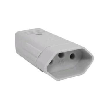 Imagem de Plug Fêmea 10a Reto 2p+t Branco - 5 Peças - Perlex