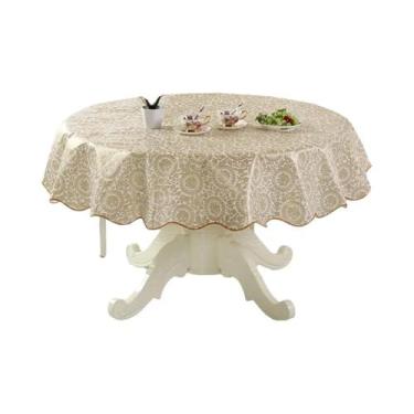 Imagem de Toalha De Mesa De PVC Estampada Floral 152cm 180cm Impermeável E À Pro