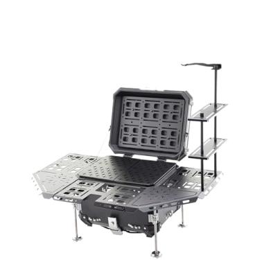 Imagem de Caixa traseira universal de alumínio para motocicleta com forro de couro, proteção de montagem de 45 L, porta-malas de mesa simples com fechadura, preto, prata, três