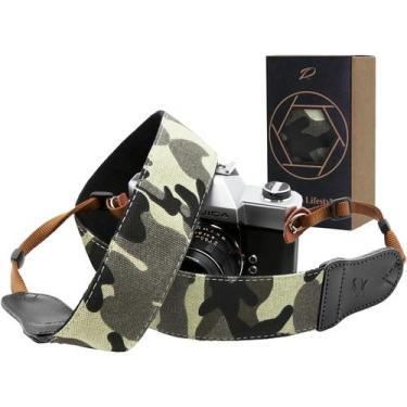 Imagem de Alça de câmera Padwa Lifestyle Camouflage em algodão bordado