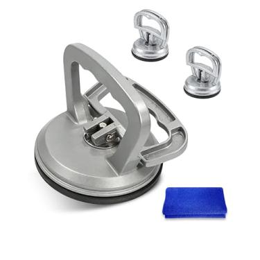 Imagem de beautiebeam Kit de ferramentas para extrator de amassados – Pacote com 3 removedores de amassados com ventosas para carros, vidros e azulejos | Kit de reparo de amassados de carro de alumínio para