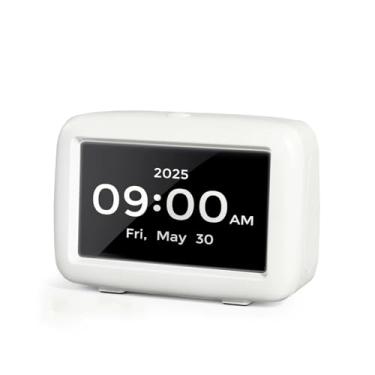 Imagem de 2025 -border Relógio Digital de Mesa 4 3 Polegadas com Transmissão por Voz Alerta Lembrete Medicação para Idosos Função Modo 12 24 Horas 5 Alarmes Pad